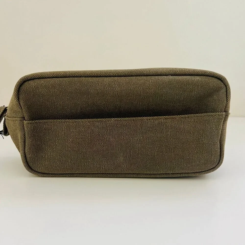 IZOLA Khaki Dopp Kit Cosmetic Travel Shaving Shave Bag Tote - 